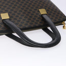 CELINE Macadam Canvas Hand Bag PVC Leather Black Gold Auth 142120-7