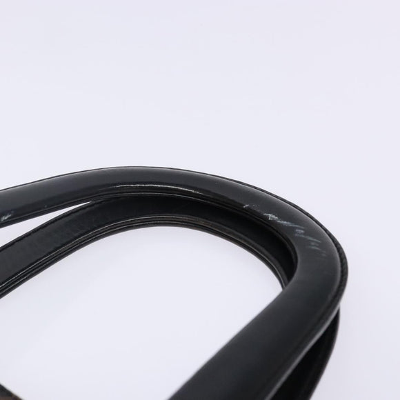 CELINE Macadam Canvas Hand Bag PVC Leather Black Gold Auth 142120