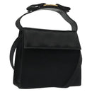 Salvatore Ferragamo Vala Shoulder Bag Satin Black Gold Auth 142122-1