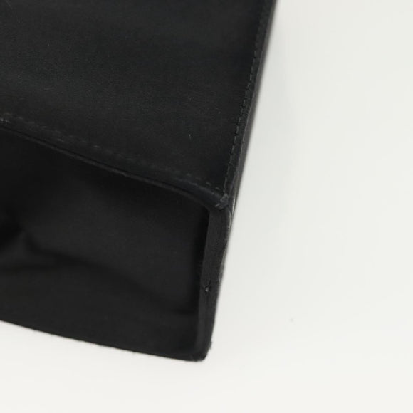 Salvatore Ferragamo Vala Shoulder Bag Satin Black Gold Auth 142122