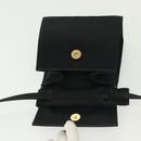 Salvatore Ferragamo Vala Shoulder Bag Satin Black Gold Auth 142122-20