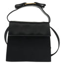 Salvatore Ferragamo Vala Shoulder Bag Satin Black Gold Auth 142122-13