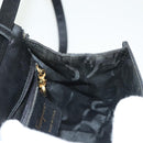 Salvatore Ferragamo Vala Shoulder Bag Satin Black Gold Auth 142122-21