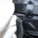 Salvatore Ferragamo Vala Shoulder Bag Satin Black Gold Auth 142122-11