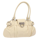 Salvatore Ferragamo Gancini Hand Bag Leather Ivory Silver Auth 142123-1