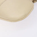 Salvatore Ferragamo Gancini Hand Bag Leather Ivory Silver Auth 142123-15