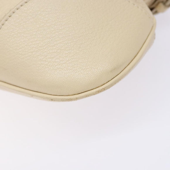 Salvatore Ferragamo Gancini Hand Bag Leather Ivory Silver Auth 142123