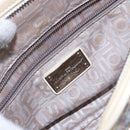 Salvatore Ferragamo Gancini Hand Bag Leather Ivory Silver Auth 142123-19