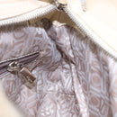 Salvatore Ferragamo Gancini Hand Bag Leather Ivory Silver Auth 142123-21