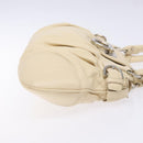 Salvatore Ferragamo Gancini Hand Bag Leather Ivory Silver Auth 142123-3