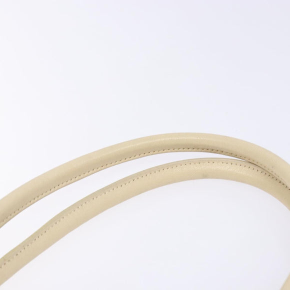 Salvatore Ferragamo Gancini Hand Bag Leather Ivory Silver Auth 142123