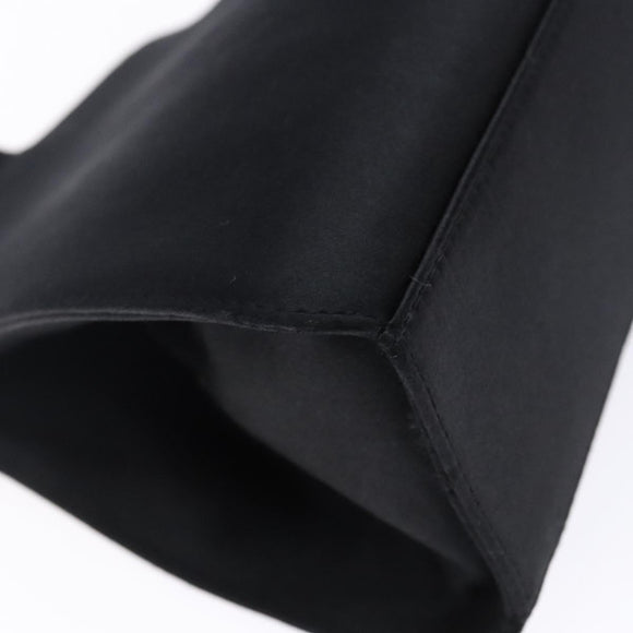 Salvatore Ferragamo Gancini Hand Bag Satin Black Gold Auth 142124V