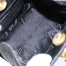 Salvatore Ferragamo Gancini Hand Bag Satin Black Gold Auth 142124V-11