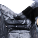 Salvatore Ferragamo Gancini Hand Bag Satin Black Gold Auth 142124V-18