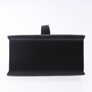 Salvatore Ferragamo Gancini Hand Bag Satin Black Gold Auth 142124V-5