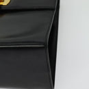 Salvatore Ferragamo Gancini Hand Bag Leather 2way Black Gold Auth 142126-16