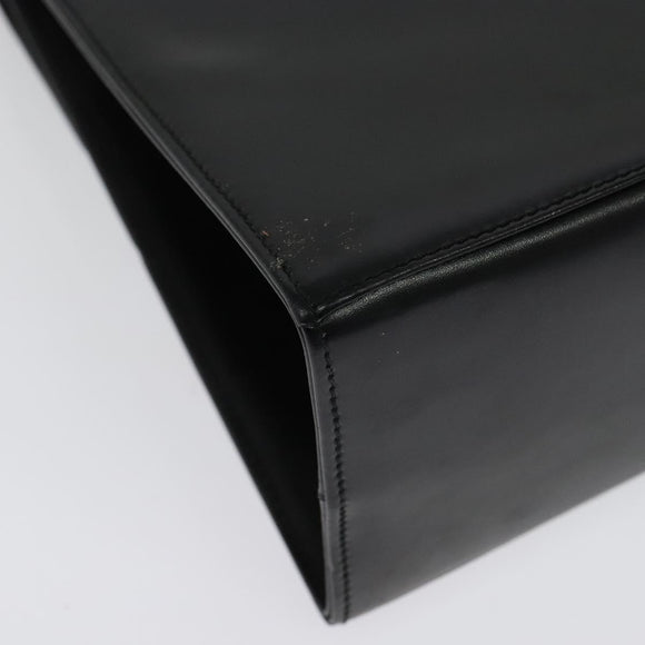 Salvatore Ferragamo Gancini Hand Bag Leather 2way Black Gold Auth 142126