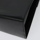 Salvatore Ferragamo Gancini Hand Bag Leather 2way Black Gold Auth 142126-18