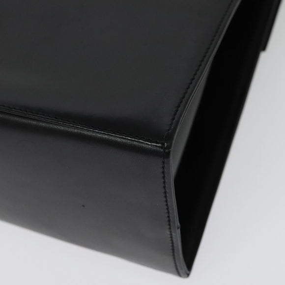 Salvatore Ferragamo Gancini Hand Bag Leather 2way Black Gold Auth 142126