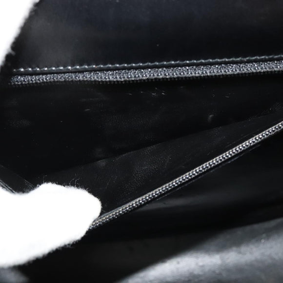 Salvatore Ferragamo Gancini Hand Bag Leather 2way Black Gold Auth 142126