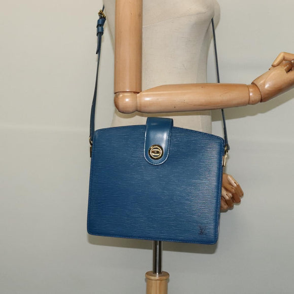 LOUIS VUITTON Epi Capuchin Shoulder Bag Blue M52345 LV Auth 142131