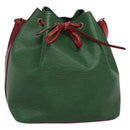 LOUIS VUITTON Epi Petit Noe Shoulder Bag Bicolor Green Red M44147 LV Auth 142133-1