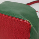 LOUIS VUITTON Epi Petit Noe Shoulder Bag Bicolor Green Red M44147 LV Auth 142133-9