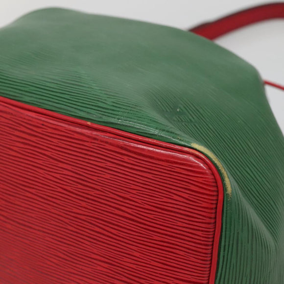 LOUIS VUITTON Epi Petit Noe Shoulder Bag Bicolor Green Red M44147 LV Auth 142133
