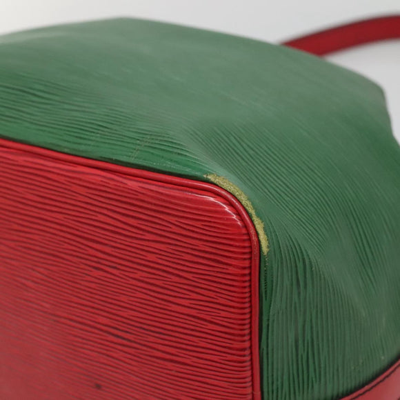 LOUIS VUITTON Epi Petit Noe Shoulder Bag Bicolor Green Red M44147 LV Auth 142133