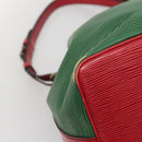LOUIS VUITTON Epi Petit Noe Shoulder Bag Bicolor Green Red M44147 LV Auth 142133-16
