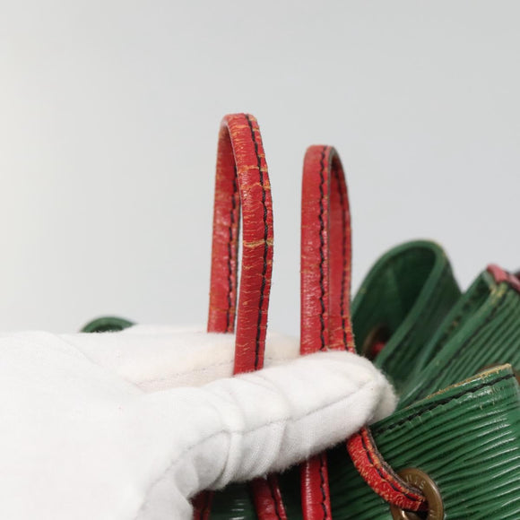 LOUIS VUITTON Epi Petit Noe Shoulder Bag Bicolor Green Red M44147 LV Auth 142133