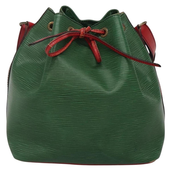 LOUIS VUITTON Epi Petit Noe Shoulder Bag Bicolor Green Red M44147 LV Auth 142133