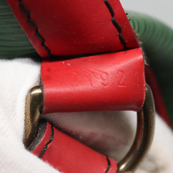 LOUIS VUITTON Epi Petit Noe Shoulder Bag Bicolor Green Red M44147 LV Auth 142133