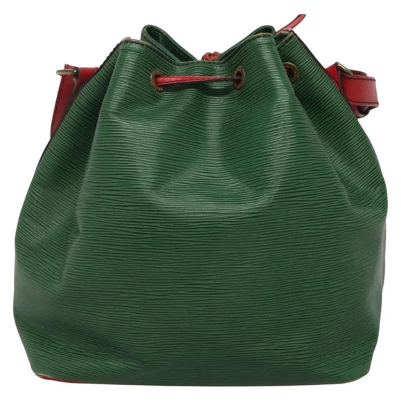 LOUIS VUITTON Epi Petit Noe Shoulder Bag Bicolor Green Red M44147 LV Auth 142133