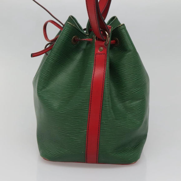 LOUIS VUITTON Epi Petit Noe Shoulder Bag Bicolor Green Red M44147 LV Auth 142133
