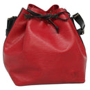 LOUIS VUITTON Epi Petit Noe Shoulder Bag Bicolor Black Red M44017 LV Auth 142148-1