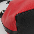 LOUIS VUITTON Epi Petit Noe Shoulder Bag Bicolor Black Red M44017 LV Auth 142148-14