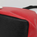 LOUIS VUITTON Epi Petit Noe Shoulder Bag Bicolor Black Red M44017 LV Auth 142148-15