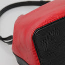 LOUIS VUITTON Epi Petit Noe Shoulder Bag Bicolor Black Red M44017 LV Auth 142148-16
