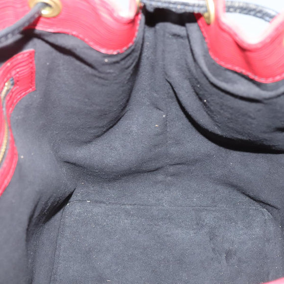 LOUIS VUITTON Epi Petit Noe Shoulder Bag Bicolor Black Red M44017 LV Auth 142148