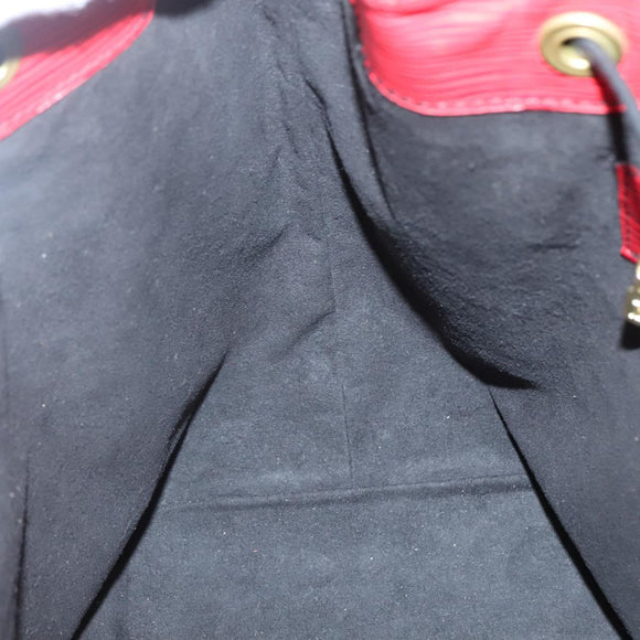 LOUIS VUITTON Epi Petit Noe Shoulder Bag Bicolor Black Red M44017 LV Auth 142148