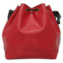 LOUIS VUITTON Epi Petit Noe Shoulder Bag Bicolor Black Red M44017 LV Auth 142148-2