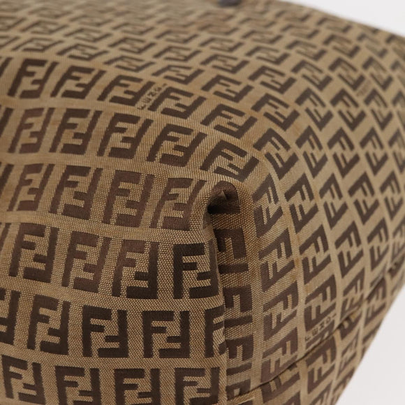 FENDI Zucchino Canvas Tote Bag Brown Auth 142159