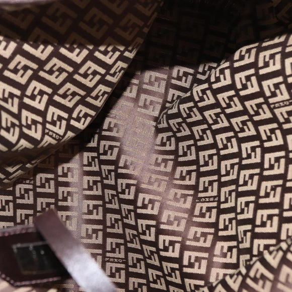 FENDI Zucchino Canvas Tote Bag Brown Auth 142159