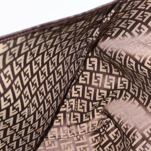 FENDI Zucchino Canvas Tote Bag Brown Auth 142159