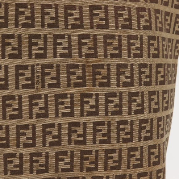 FENDI Zucchino Canvas Tote Bag Brown Auth 142159