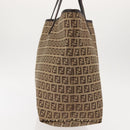 FENDI Zucchino Canvas Tote Bag Brown Auth 142159-4