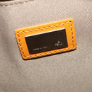 FENDI Zucchino Canvas Shoulder Bag Orange Silver Auth 142160-17