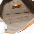 FENDI Zucchino Canvas Shoulder Bag Orange Silver Auth 142160-10