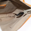 FENDI Zucchino Canvas Shoulder Bag Orange Silver Auth 142160-18